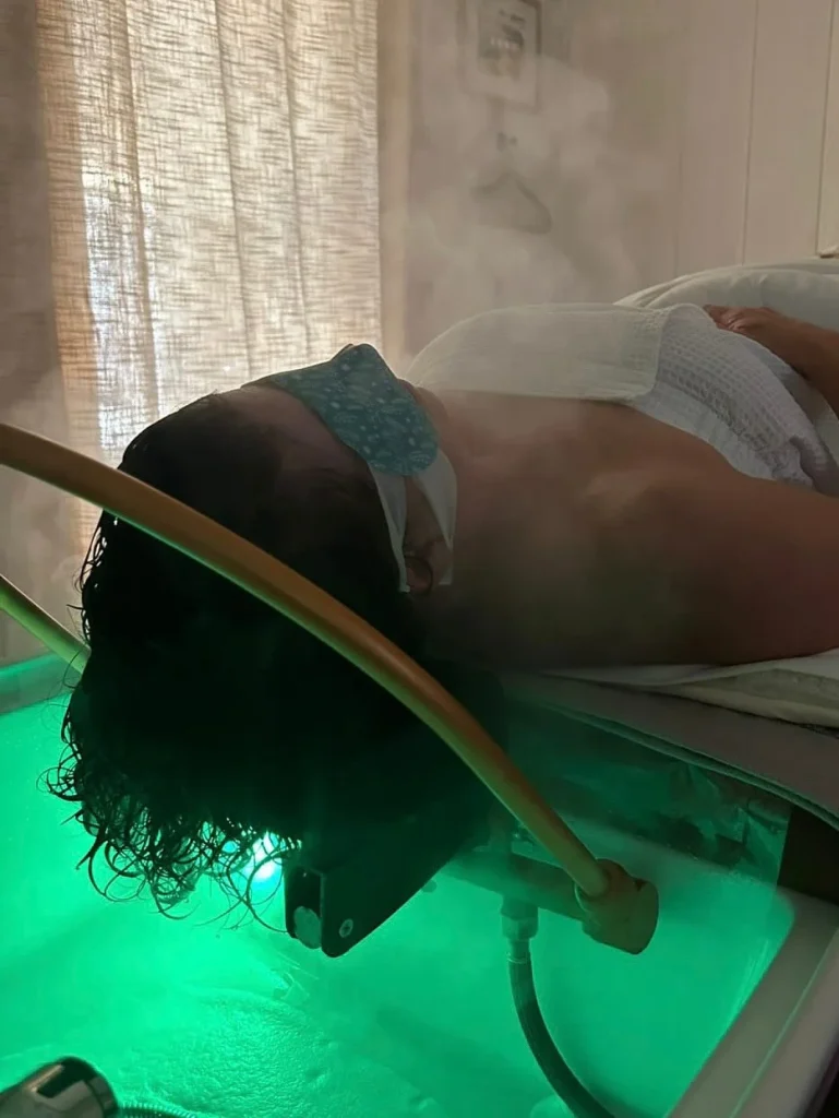 Owner Giovanna McDonnell at GioBBeauty salon in Fairfield CA, specializing in scalp treatments.