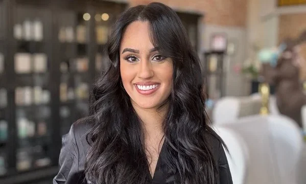 Owner Giovanna McDonnell at GioBBeauty salon in Fairfield CA, specializing in scalp treatments.