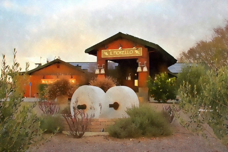 Exterior of IL Fiorello Olive Oil Company and tasting room in Suisun Valley CA.